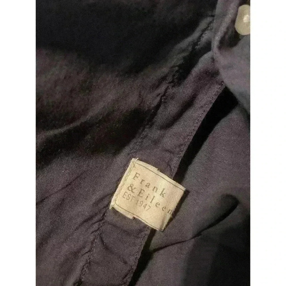Frank & Eileen EILEEN Poplin Button Down Shirt XS Long-Sleeve Cotton Navy Blue - Picture 7 of 8